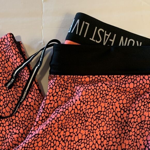 Nike Women's Dri-Fit AOP Relay Crop Running Tights size M Drawstring - Picture 6 of 11